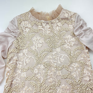 Girls Child by Petals Ink, Designer embroidered tulle & sequin formal / party dress, Made in Aus, no size, armpit to armpit: 37.5cm, EUC, size 8-10, L: 73cm