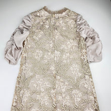 Load image into Gallery viewer, Girls Child by Petals Ink, Designer embroidered tulle &amp; sequin formal / party dress, Made in Aus, no size, armpit to armpit: 37.5cm, EUC, size 8-10, L: 73cm