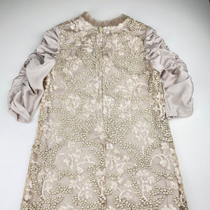 Girls Child by Petals Ink, Designer embroidered tulle & sequin formal / party dress, Made in Aus, no size, armpit to armpit: 37.5cm, EUC, size 8-10, L: 73cm
