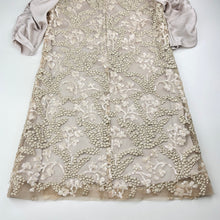 Load image into Gallery viewer, Girls Child by Petals Ink, Designer embroidered tulle &amp; sequin formal / party dress, Made in Aus, no size, armpit to armpit: 37.5cm, EUC, size 8-10, L: 73cm