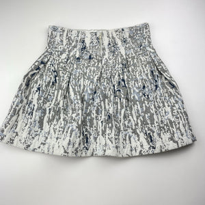 Girls Child by Petals Ink, Designer lined woven skirt, Made in Aus, L: 35.5cm, W: 29.5cm across, FUC, size 7,  
