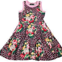Load image into Gallery viewer, Girls Rock Your Kid, stretchy floral &amp; animal print waisted dress, GUC, size 7, L: 65cm