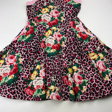 Load image into Gallery viewer, Girls Rock Your Kid, stretchy floral &amp; animal print waisted dress, GUC, size 7, L: 65cm