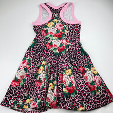 Load image into Gallery viewer, Girls Rock Your Kid, stretchy floral &amp; animal print waisted dress, GUC, size 7, L: 65cm