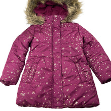Load image into Gallery viewer, Girls NAUTICA, fleece lined hooded puffer jacket / coat, L: 47cm, EUC, size 3,  
