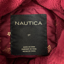 Load image into Gallery viewer, Girls NAUTICA, fleece lined hooded puffer jacket / coat, L: 47cm, EUC, size 3,  