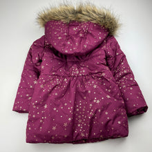 Load image into Gallery viewer, Girls NAUTICA, fleece lined hooded puffer jacket / coat, L: 47cm, EUC, size 3,  