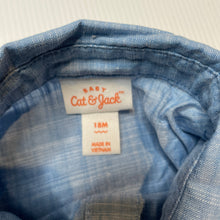 Load image into Gallery viewer, Boys Cat &amp; Jack, lightweight cotton shirtall / romper, EUC, size 1-2,  