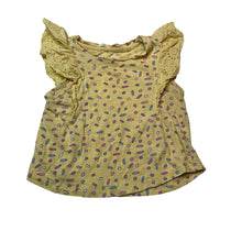 Load image into Gallery viewer, Girls KID, broderie trim cotton top, GUC, size 1,  