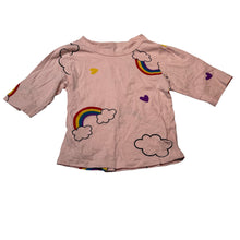 Load image into Gallery viewer, Girls cotton, pyjama top, rainbows, GUC, size 4,  