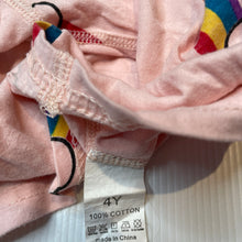 Load image into Gallery viewer, Girls cotton, pyjama top, rainbows, GUC, size 4,  