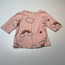 Load image into Gallery viewer, Girls cotton, pyjama top, rainbows, GUC, size 4,  