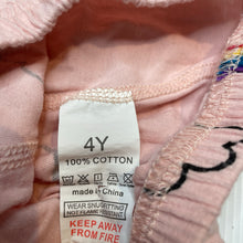 Load image into Gallery viewer, Girls cotton, pyjama pants / bottoms, rainbows, GUC, size 4,  