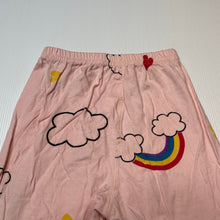 Load image into Gallery viewer, Girls cotton, pyjama pants / bottoms, rainbows, GUC, size 4,  