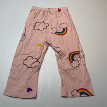 Load image into Gallery viewer, Girls cotton, pyjama pants / bottoms, rainbows, GUC, size 4,  