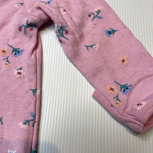 Girls Carters, floral cotton coverall / romper, GUC, size 0000,  