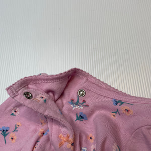 Girls Carters, floral cotton coverall / romper, GUC, size 0000,  