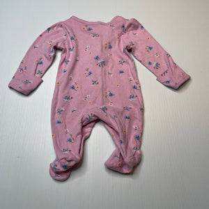 Girls Carters, floral cotton coverall / romper, GUC, size 0000,  