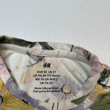 Load image into Gallery viewer, Girls H&amp;M, floral lightweight cotton tee / top, GUC, size 2,  