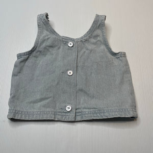 Girls Seed, blue denim sleeveless top, GUC, size 3,  