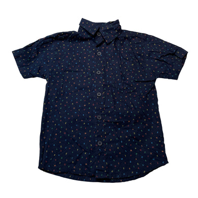 Boys Mic Mac, navy lightweight cotton short sleeve shirt, EUC, size 3,  