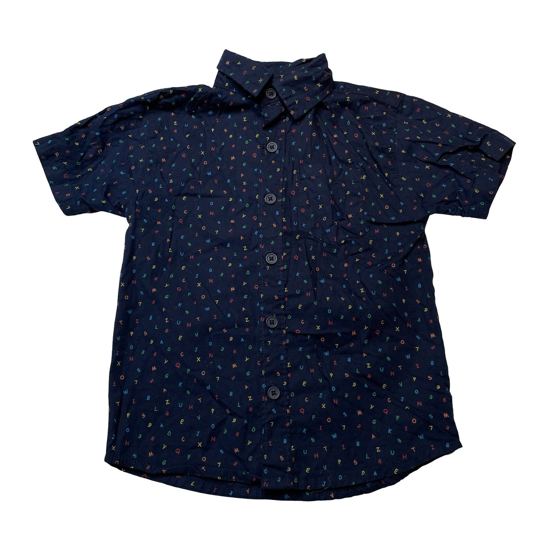 Boys Mic Mac, navy lightweight cotton short sleeve shirt, EUC, size 3,  