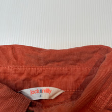 Load image into Gallery viewer, Boys Jack &amp; Milly, corduroy cotton long sleeve shirt, poppers, EUC, size 4,  