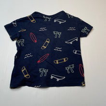 Load image into Gallery viewer, Boys Anko, navy cotton tee / top, skateboards, GUC, size 3,  