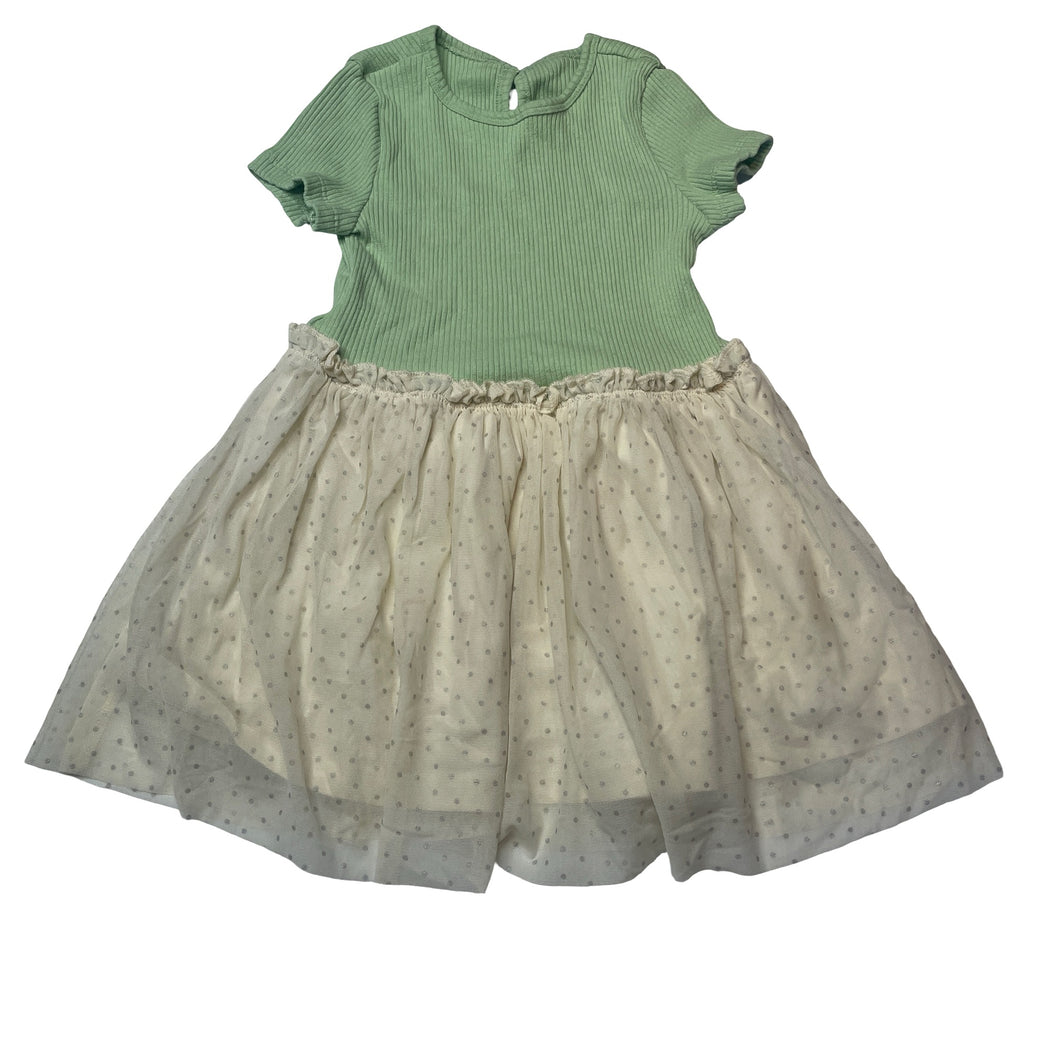 Girls Baby Fresh, spliced ribbed / tulle dress, FUC, size 3, L: 48cm