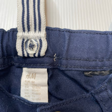 Load image into Gallery viewer, Boys H&amp;M, navy stretch cotton pants, adjustable, Inside leg: 27cm, EUC, size 1,  