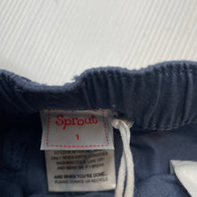 Load image into Gallery viewer, Boys Sprout, blue cotton shorts, elasticated, NEW, size 1,  