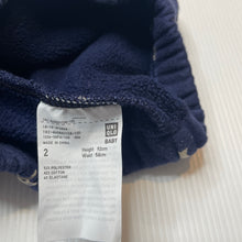 Load image into Gallery viewer, Girls Uniqlo, navy fleece lined pants, elasticated, FUC, size 2,  