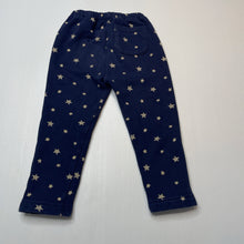 Load image into Gallery viewer, Girls Uniqlo, navy fleece lined pants, elasticated, FUC, size 2,  