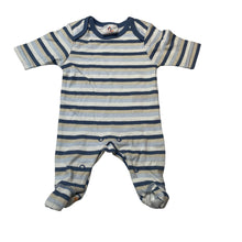 Load image into Gallery viewer, Boys KIDS GARDEN, striped cotton coverall / romper, EUC, size 0000,  