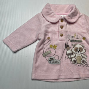 Girls Baby Baby, embroidered velour long sleeve top, EUC, size 000,  