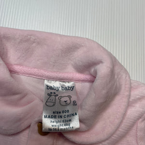 Girls Baby Baby, embroidered velour long sleeve top, EUC, size 000,  