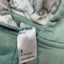 Load image into Gallery viewer, Boys Anko, fleece lined zip hoodie sweater, dinosaur, FUC, size 1,  