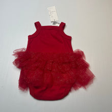 Load image into Gallery viewer, Girls Baby Baby, red &amp; gold glitter tutu romper, NEW, size 00,  