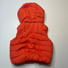 Load image into Gallery viewer, Boys Lily &amp; Dan, orange hooded puffer vest, marks at neck/hood, FUC, size 0,  