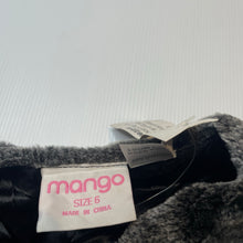 Load image into Gallery viewer, Girls Mango, grey faux fur vest, single button fasten, NEW, size 6,  