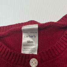 Load image into Gallery viewer, Girls Carters, knitted cotton cardigan, EUC, size 1-2,  