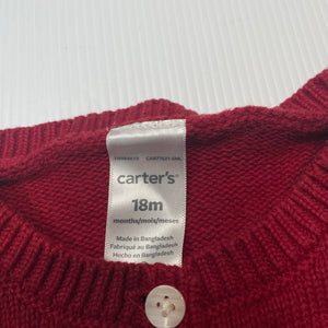 Girls Carters, knitted cotton cardigan, EUC, size 1-2,  