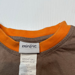 Boys Minipie, cotton long sleeve tee / top, FUC, size 1,  