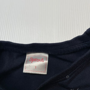 Boys Sprout, navy cotton tee / top, GUC, size 1,  