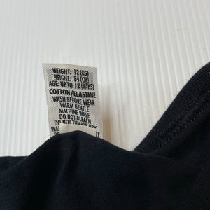 Unisex Bonds, black stretchy long sleeve top, EUC, size 1,  
