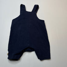 Load image into Gallery viewer, Boys Sprout, navy cotton overalls / shortalls, EUC, size 0,  