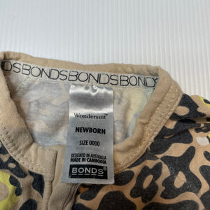 Unisex Bonds, zip wondersuit / zippy / romper, FUC, size 0000,  