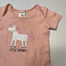 Load image into Gallery viewer, Girls Kids &amp; Co, pink cotton bodysuit / romper, unicorn, GUC, size 00,  