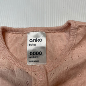 Girls Anko, lightweight pointelle cotton long sleeve top, EUC, size 0000,  