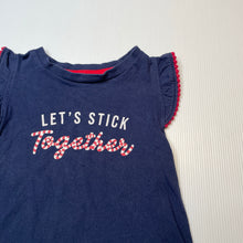 Load image into Gallery viewer, Girls Big W, navy tee / top, FUC, size 2,  